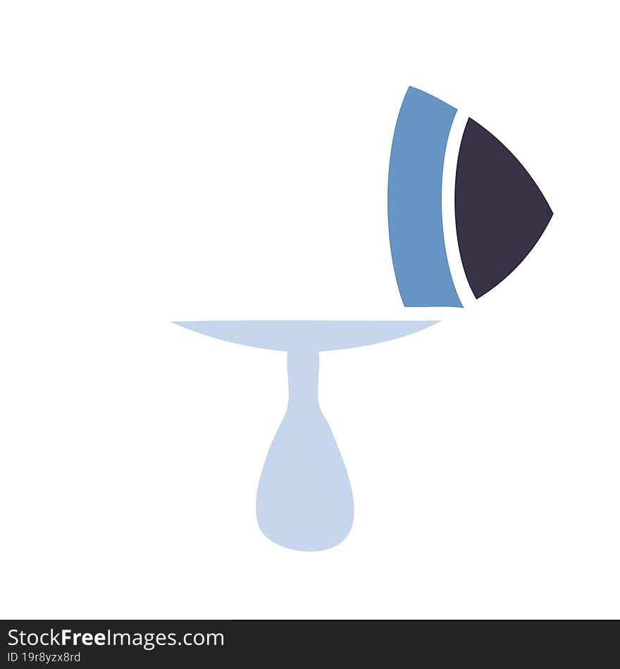 flat color retro cartoon of a crying eye looking to one side