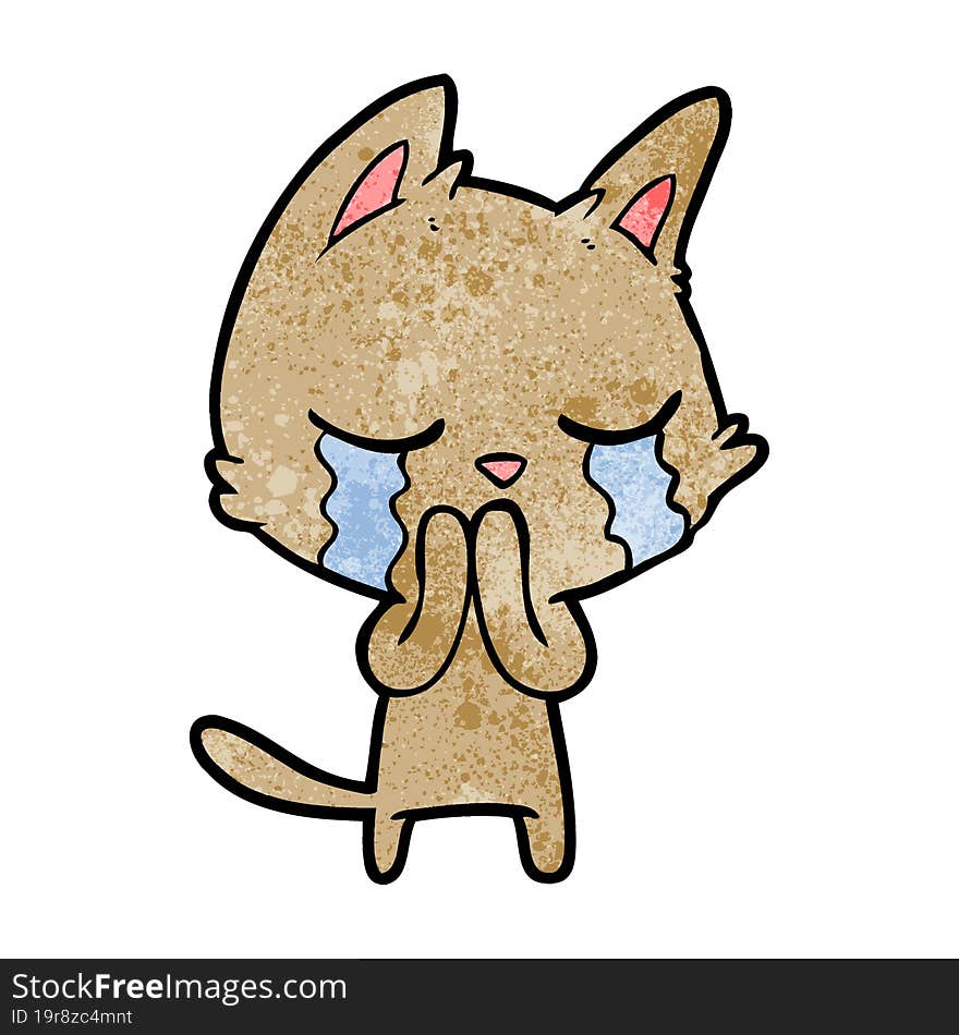 crying cartoon cat. crying cartoon cat