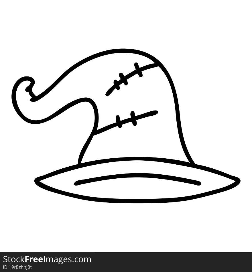 line doodle of an old wizard hat