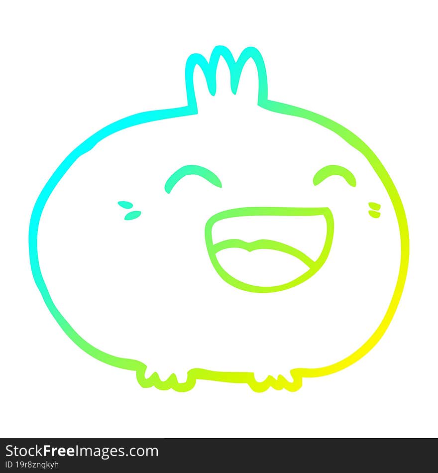 Cold Gradient Line Drawing Cartoon Happy Root Vegetable