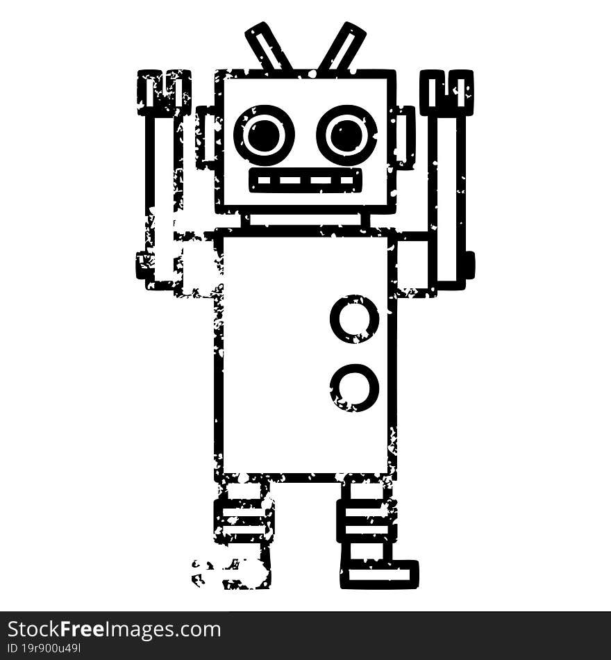 dancing robot distressed icon