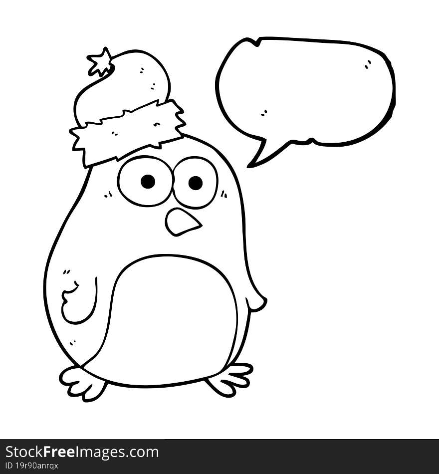 speech bubble cartoon penguin