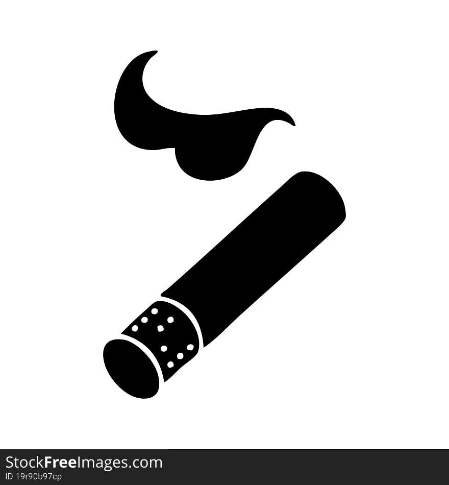 flat symbol smoking cigarette