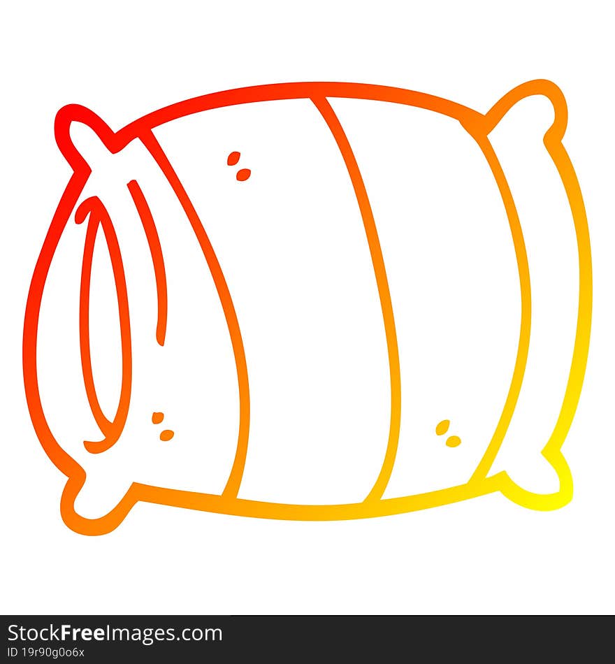 warm gradient line drawing cartoon pillow