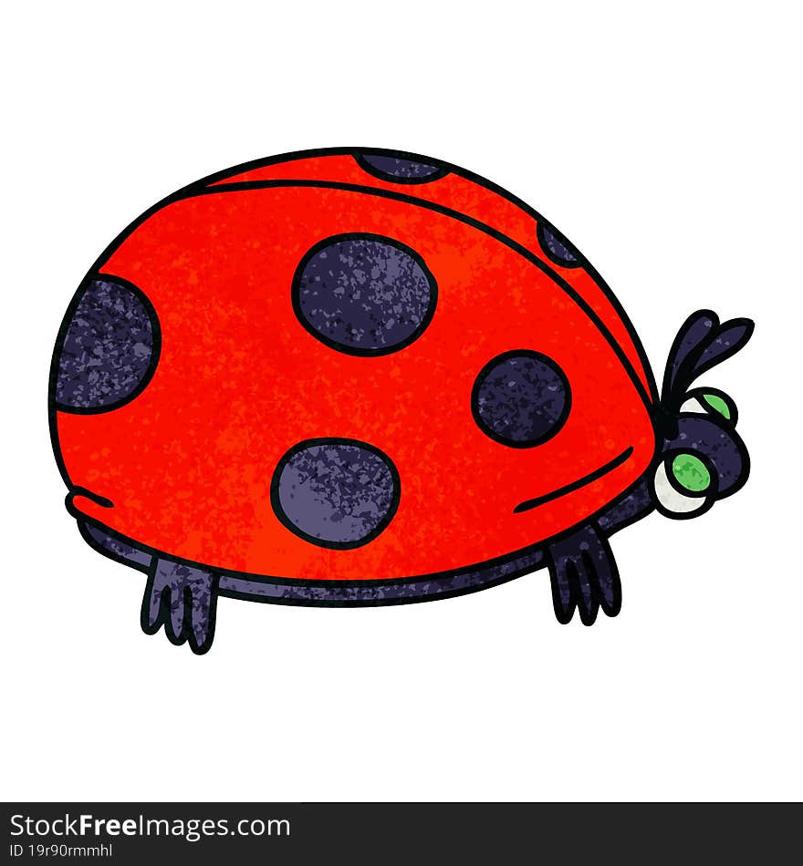 quirky hand drawn cartoon ladybird