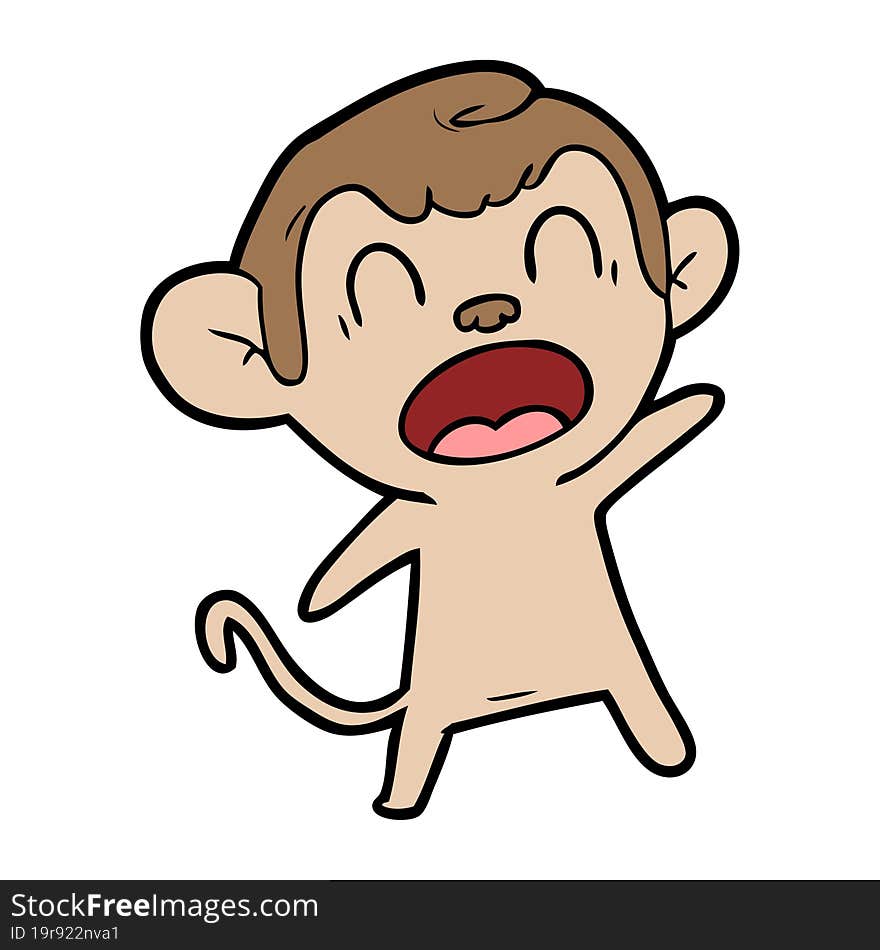 shouting cartoon monkey. shouting cartoon monkey