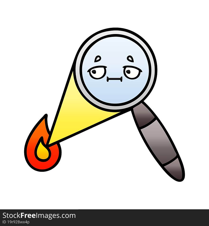 Gradient Shaded Cartoon Magnifying Glass