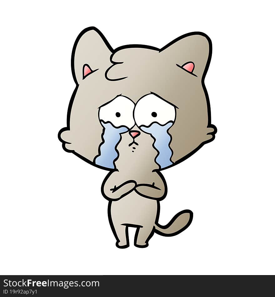 cartoon crying cat. cartoon crying cat