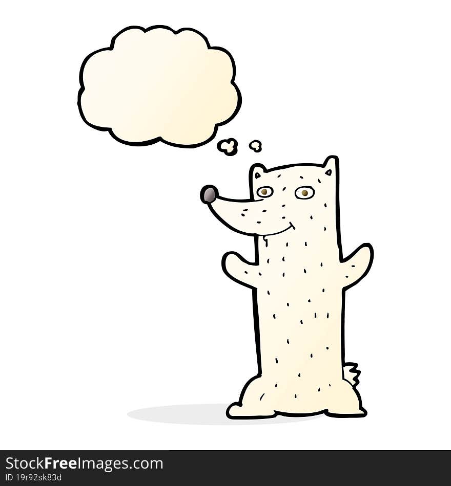 cartoon polar bear with thought bubble