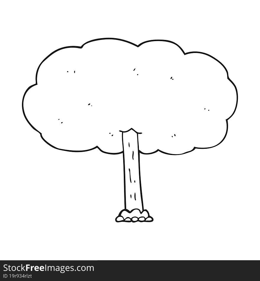 Black And White Cartoon Tree