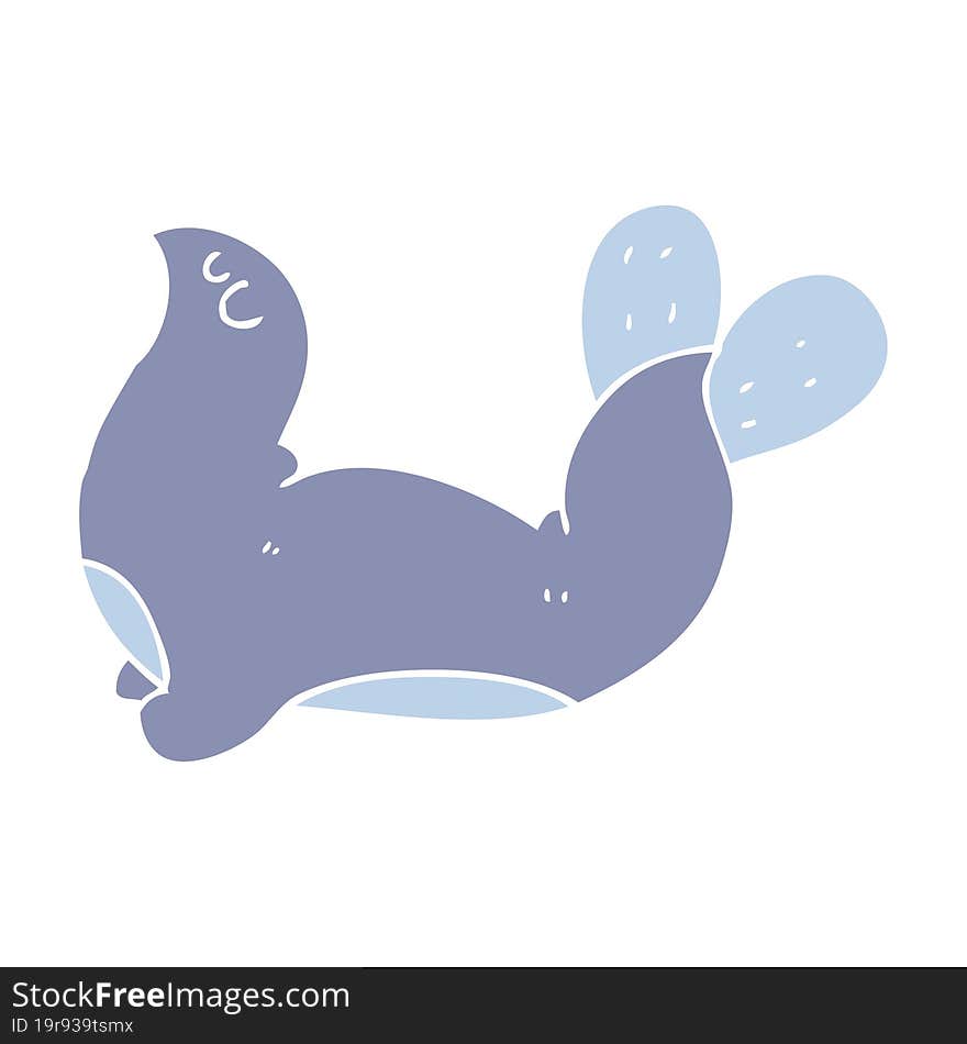 flat color illustration of a cartoon seal