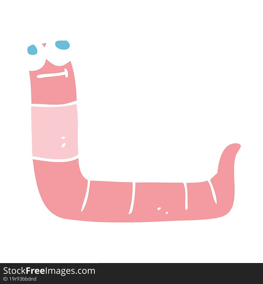 flat color illustration of worm. flat color illustration of worm