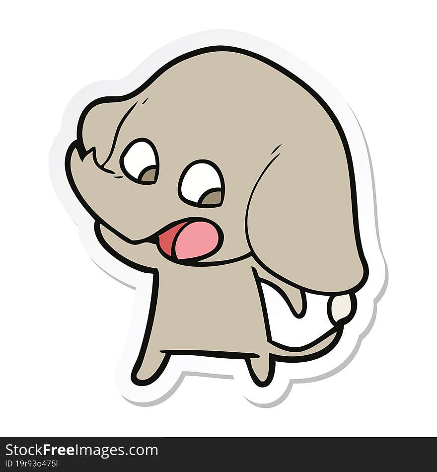 sticker of a cute cartoon elephant