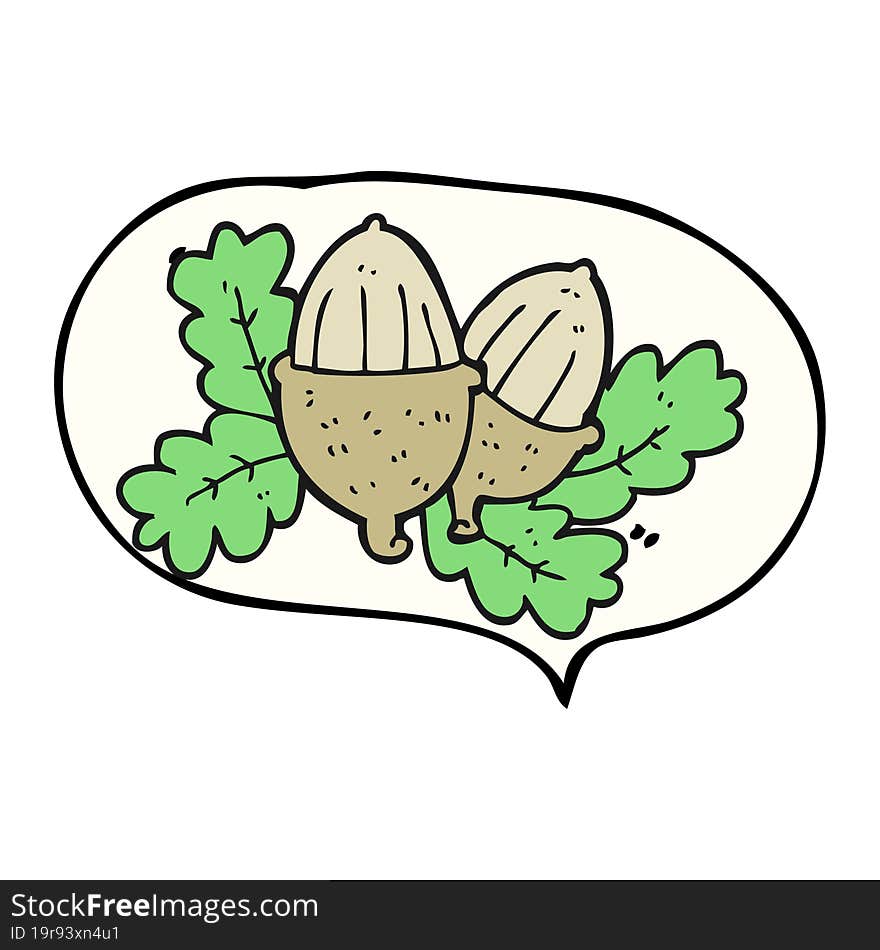 speech bubble cartoon acorns