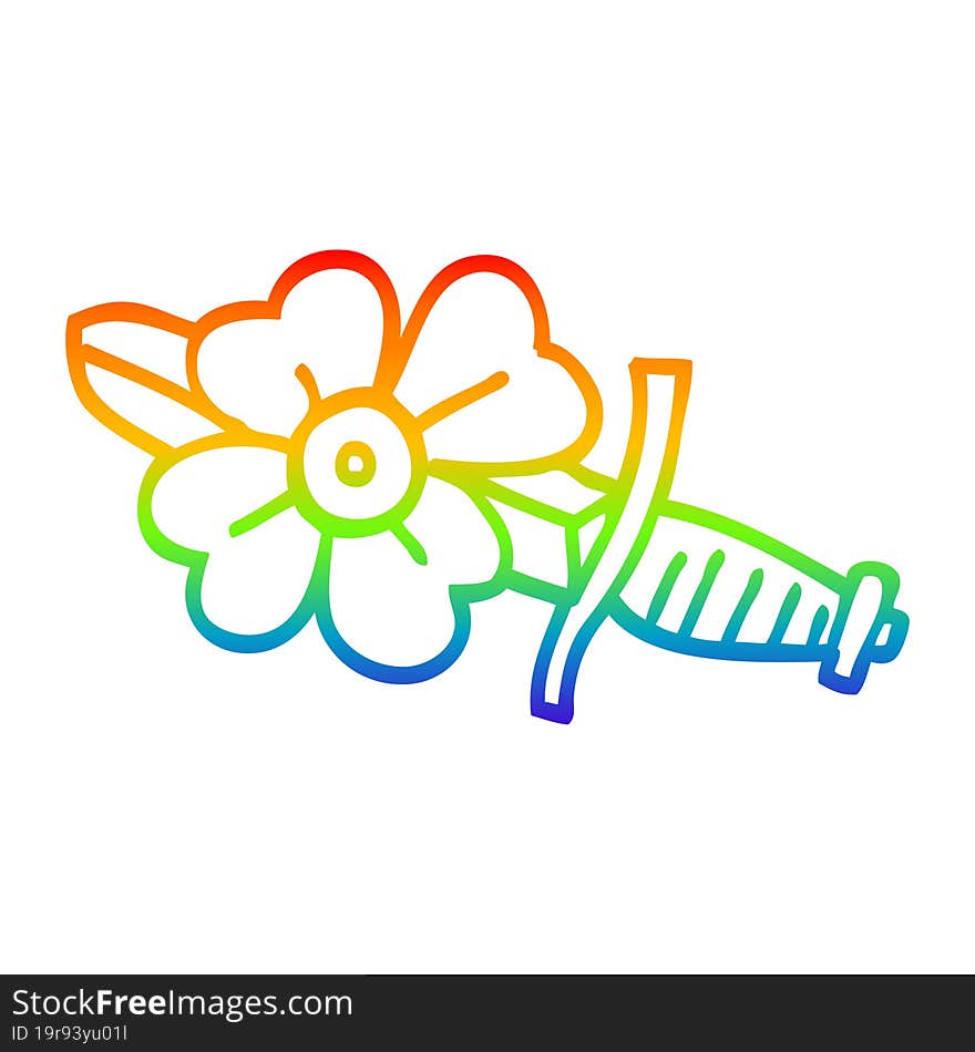 rainbow gradient line drawing cartoon tattoo dagger symbol