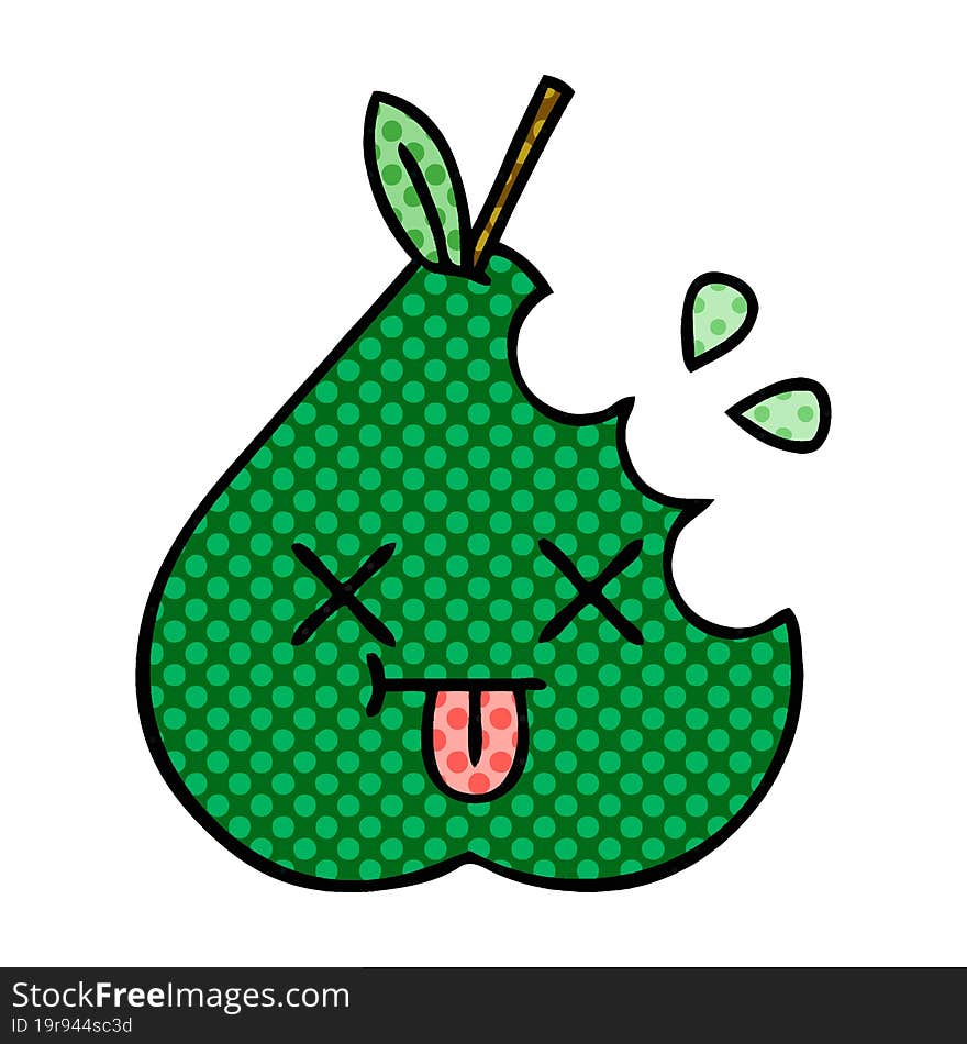 comic book style cartoon pear