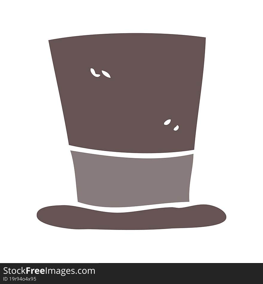 flat color illustration of a cartoon top hat