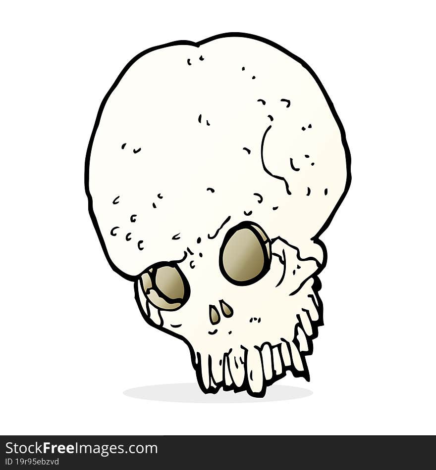 cartoon spooky skull