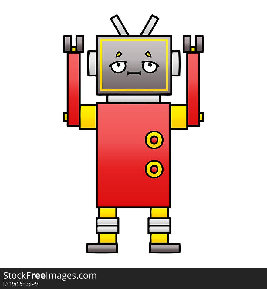 Gradient Shaded Cartoon Robot