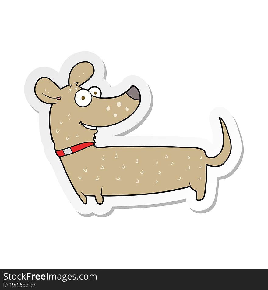 sticker of a cartoon happy dog