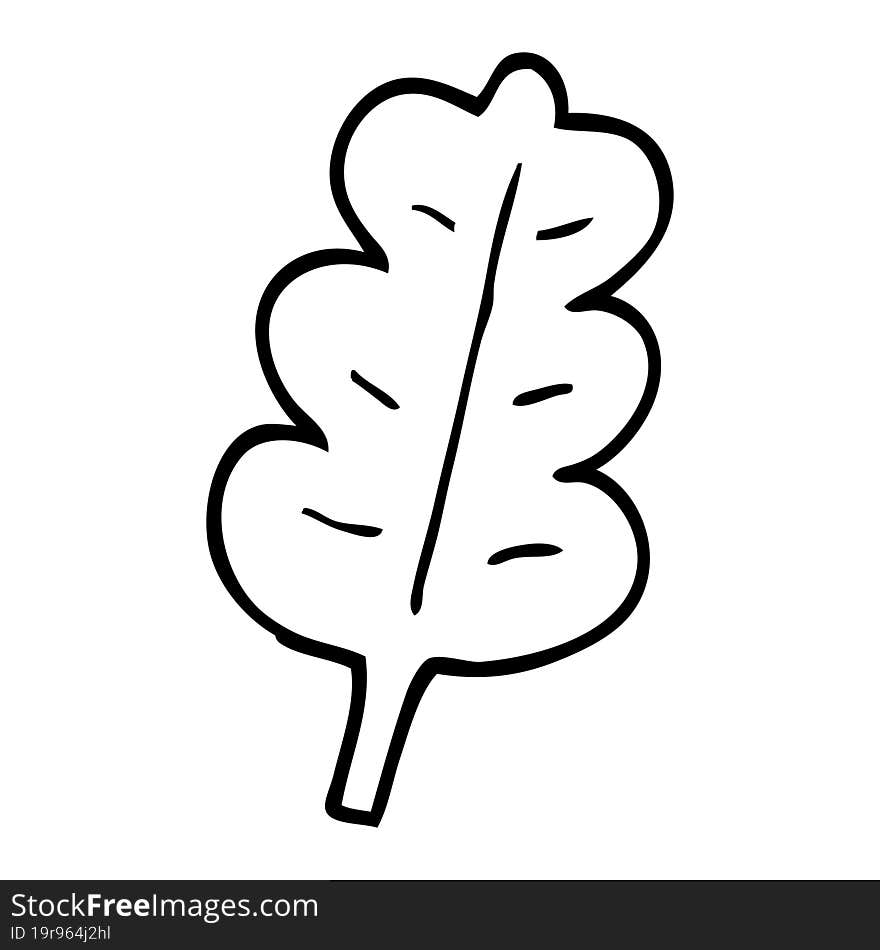 line drawing cartoon oak leaf