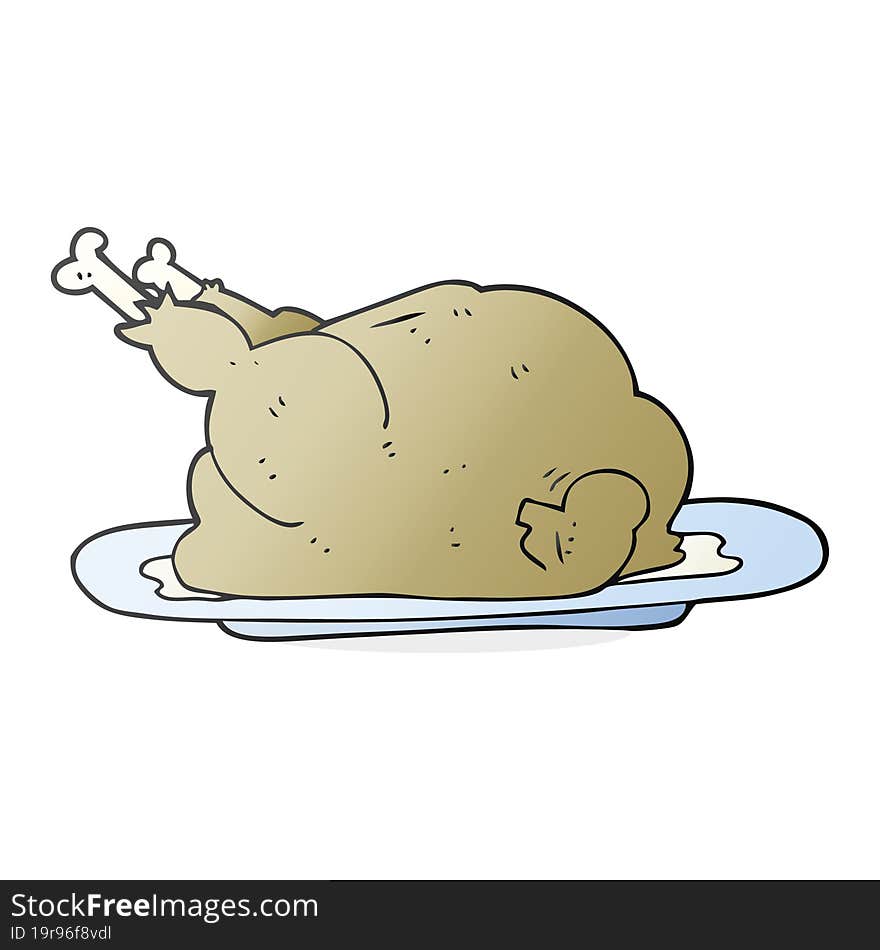 cartoon cooked chicken