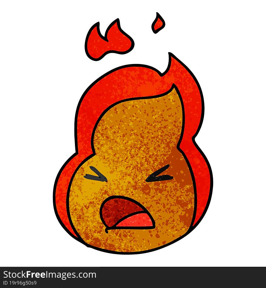 textured cartoon kawaii cute fire flame