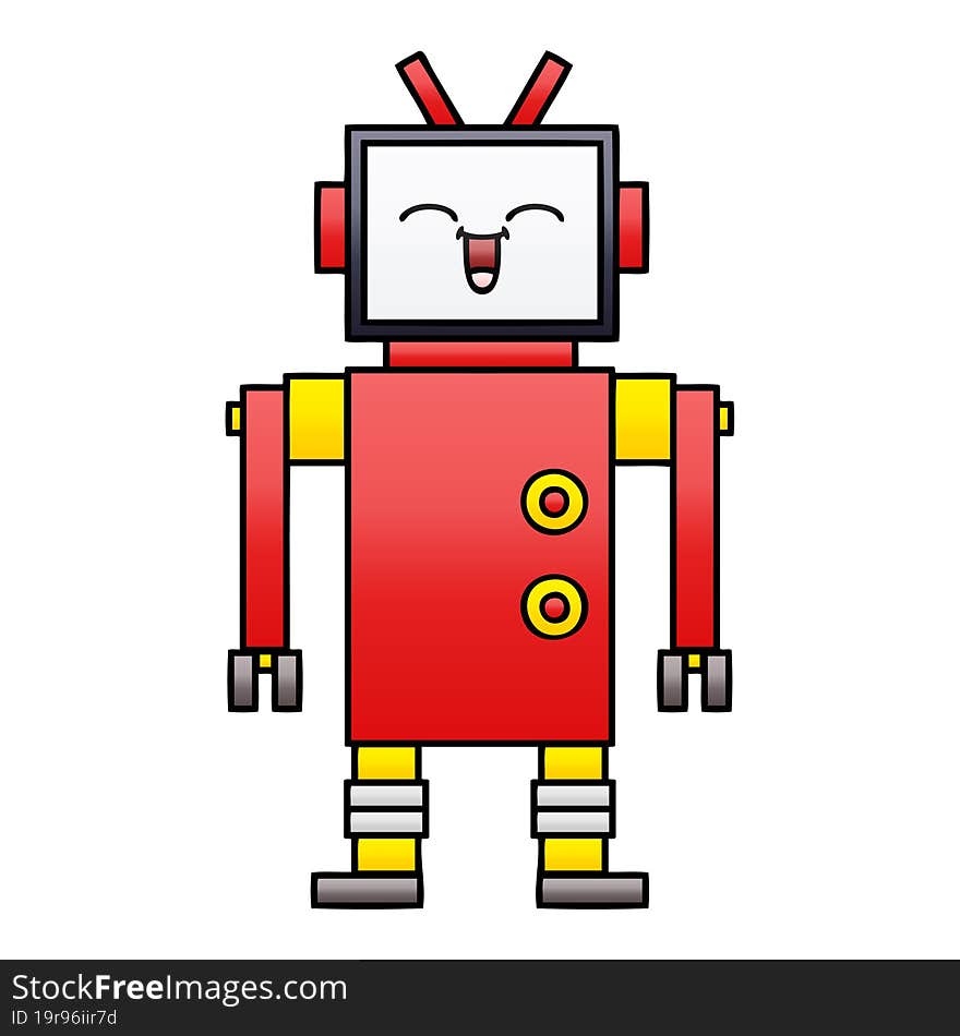 gradient shaded cartoon robot