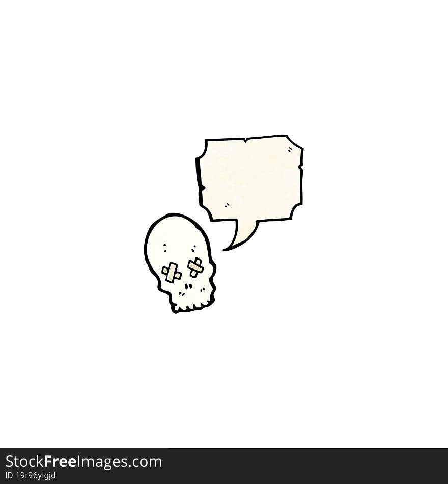 spooky cartoon skull