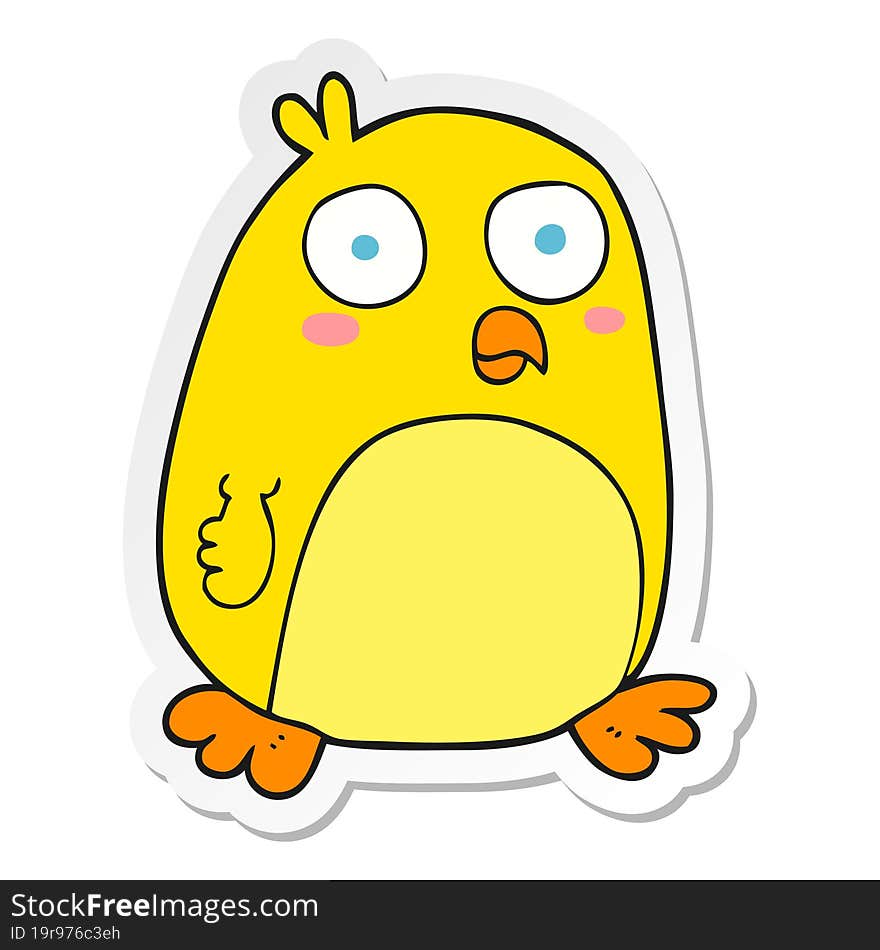 Sticker Of A Cartoon Bird