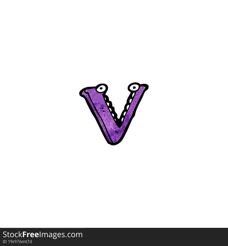 Cartoon Letter V