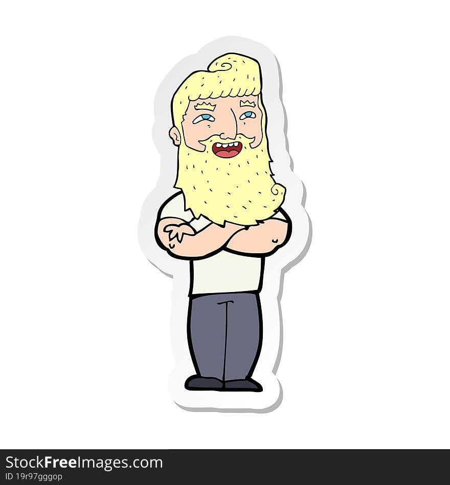 sticker of a cartoon proud man