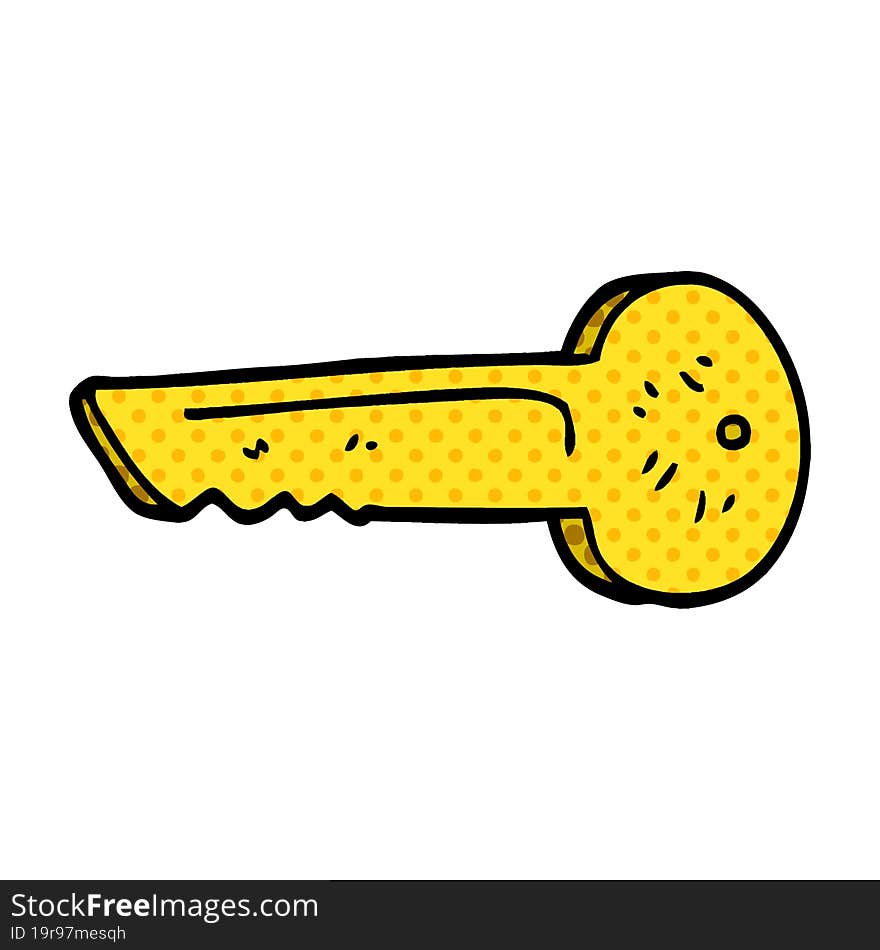 Cartoon Doodle Gold Key