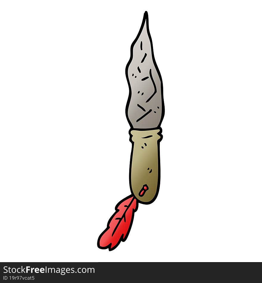 Cartoon Doodle Of A Primitive Stone Dagger