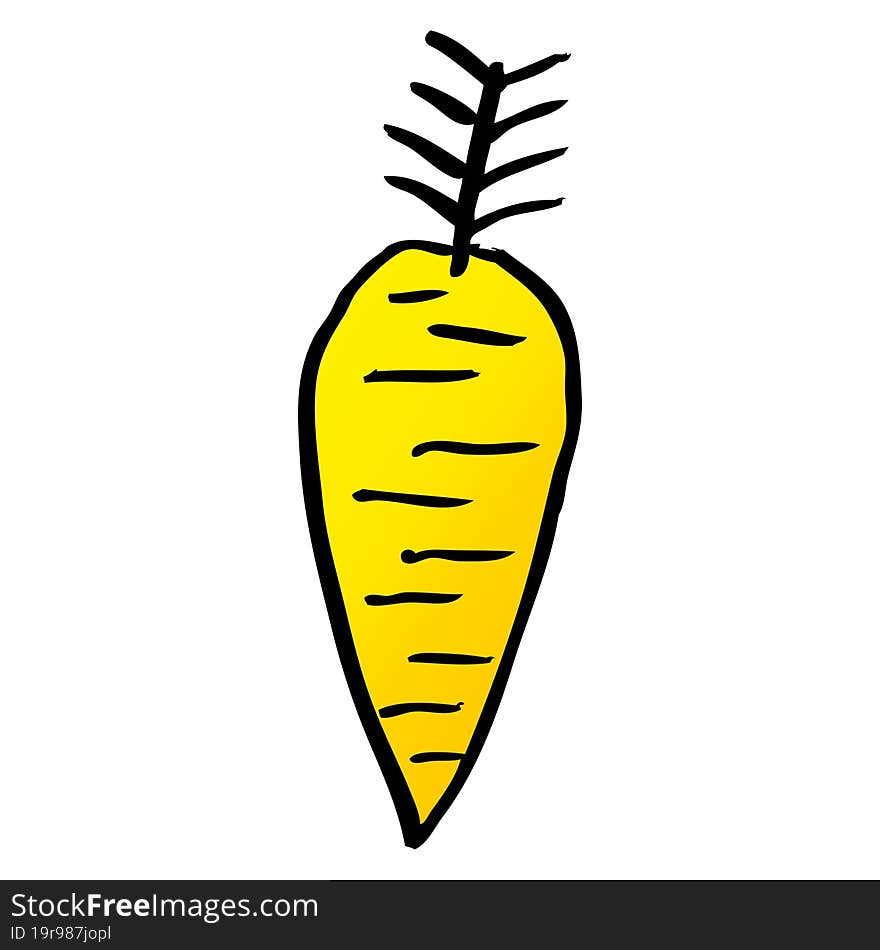 Cartoon Doodle Yellow Carrot