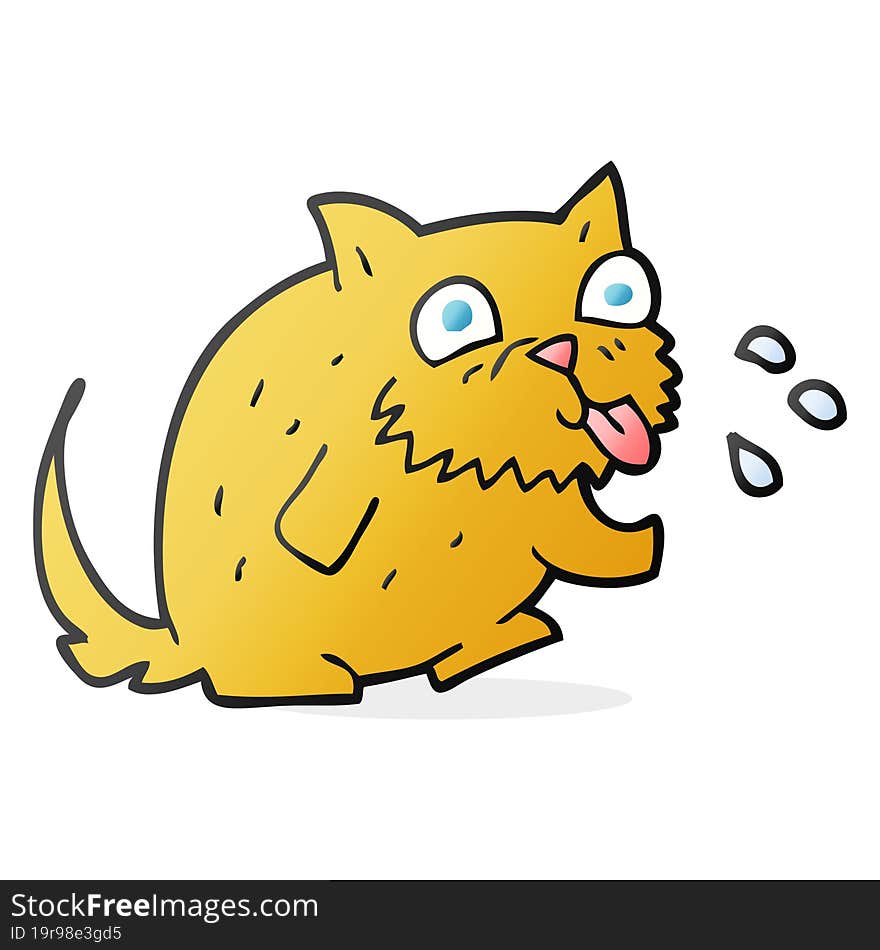 cartoon cat blowing raspberry