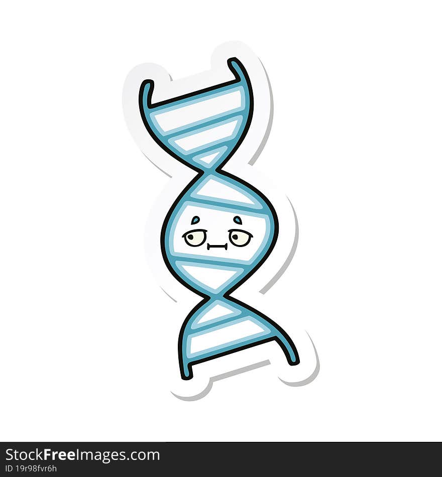 sticker of a cute cartoon DNA strand