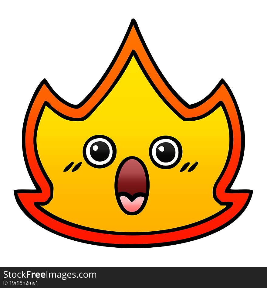 gradient shaded cartoon of a fire. gradient shaded cartoon of a fire