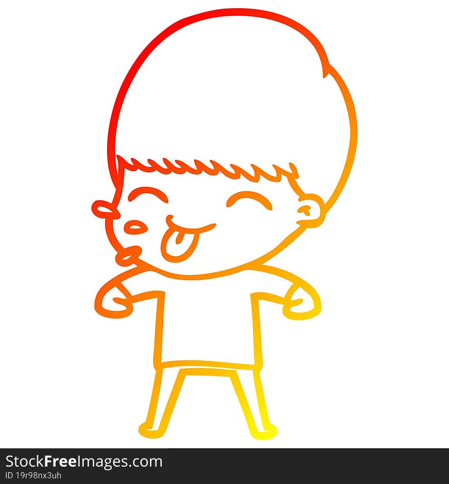 warm gradient line drawing cartoon rude man