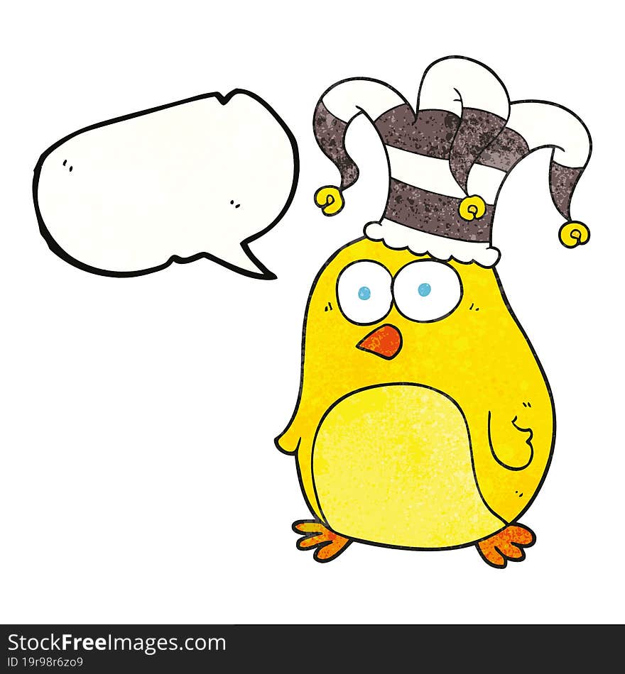 speech bubble textured cartoon funny bird