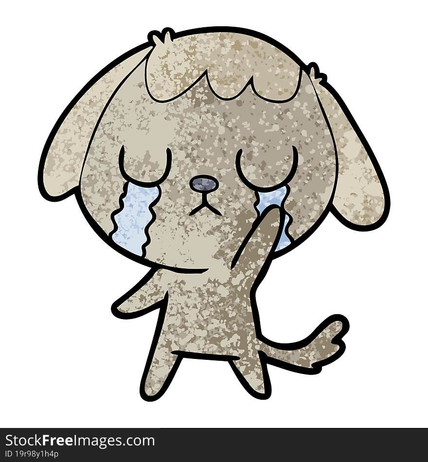 cute cartoon dog crying. cute cartoon dog crying