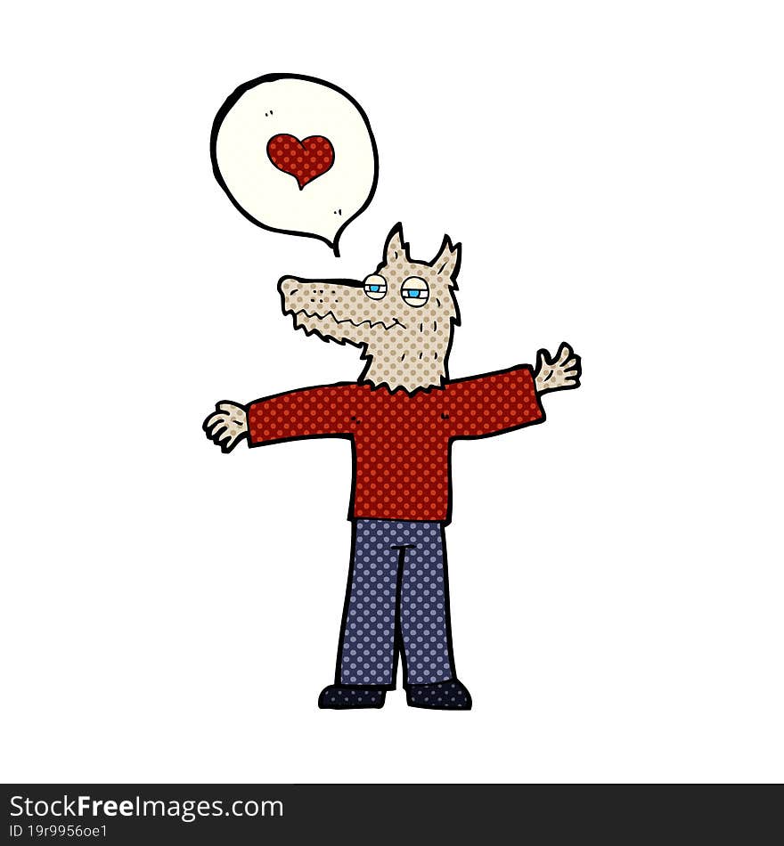 cartoon werewolf in love