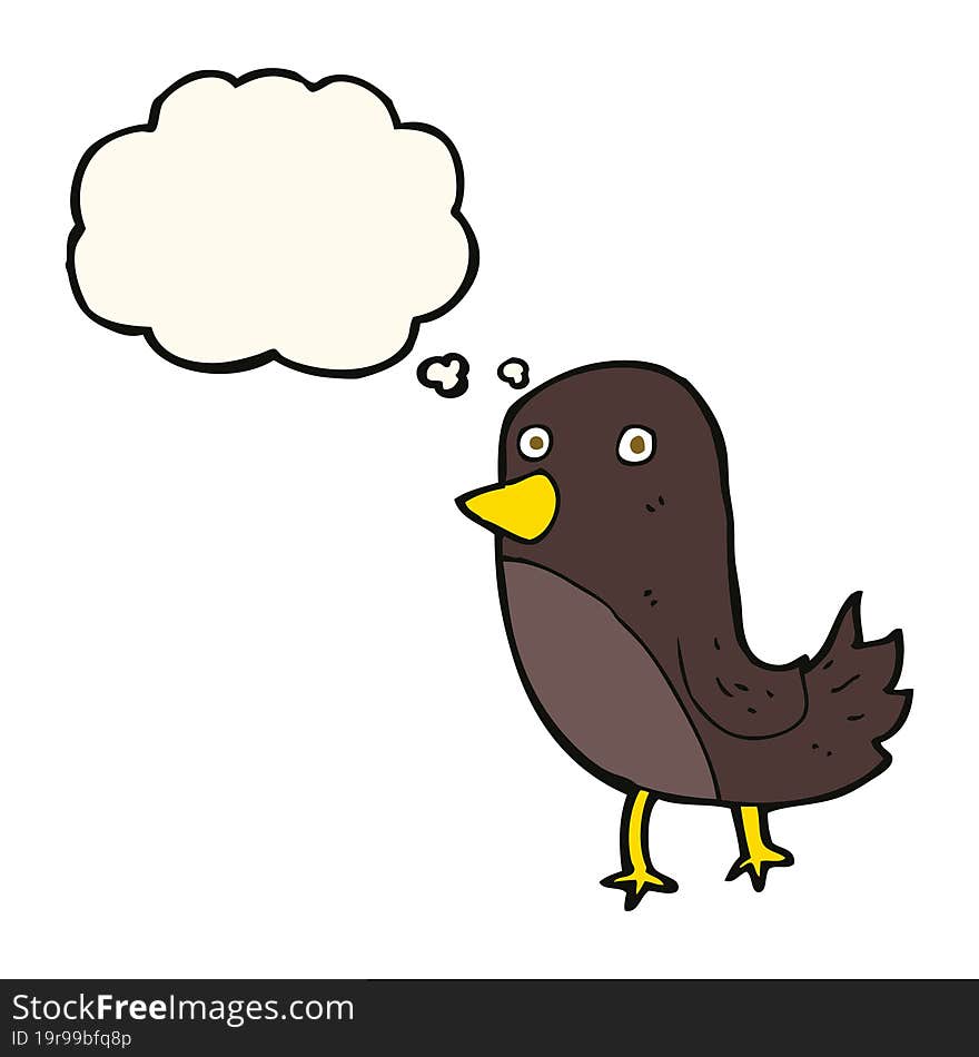 Cartoon Bird With Thought Bubble