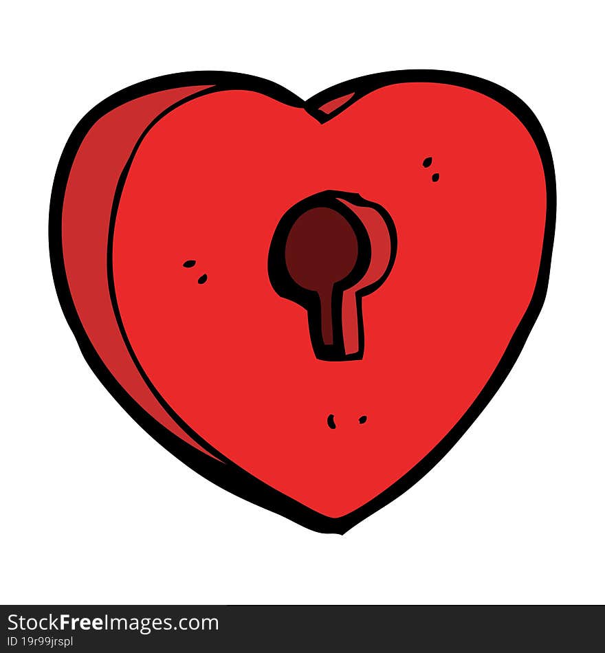 Cartoon Heart With Keyhole