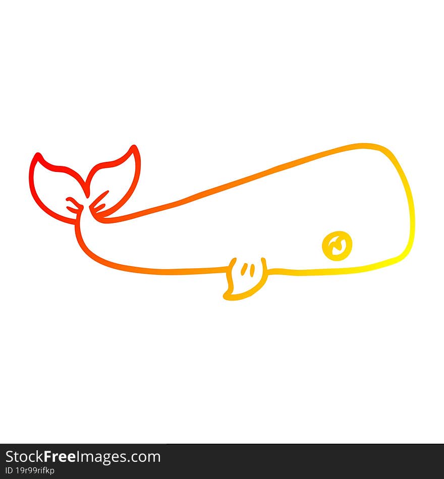 warm gradient line drawing cartoon sea whale