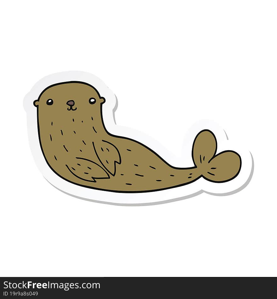 sticker of a cartoon seal