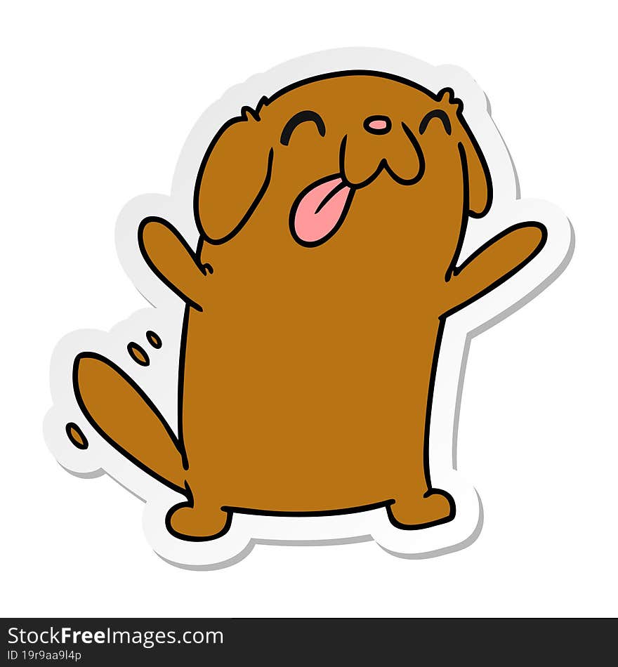 sticker cartoon kawaii of a cute dog