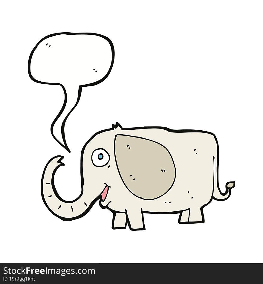 cartoon baby elephant with speech bubble