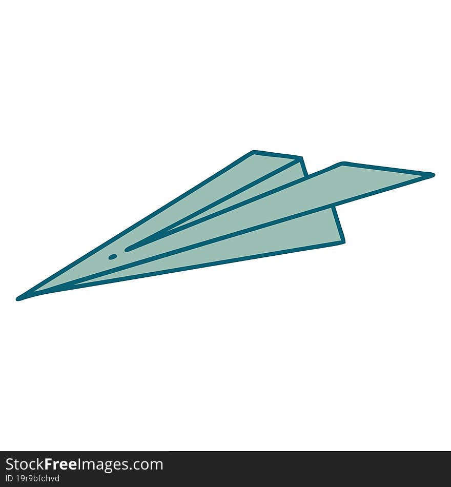 tattoo style icon of a paper aeroplane