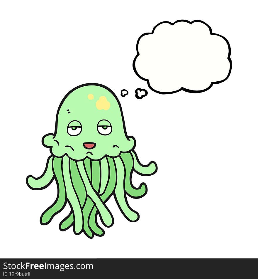 Thought Bubble Cartoon Octopus